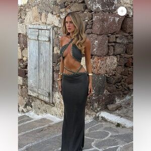 Outcast RAI MAXI SKIRT FOREST GREEN